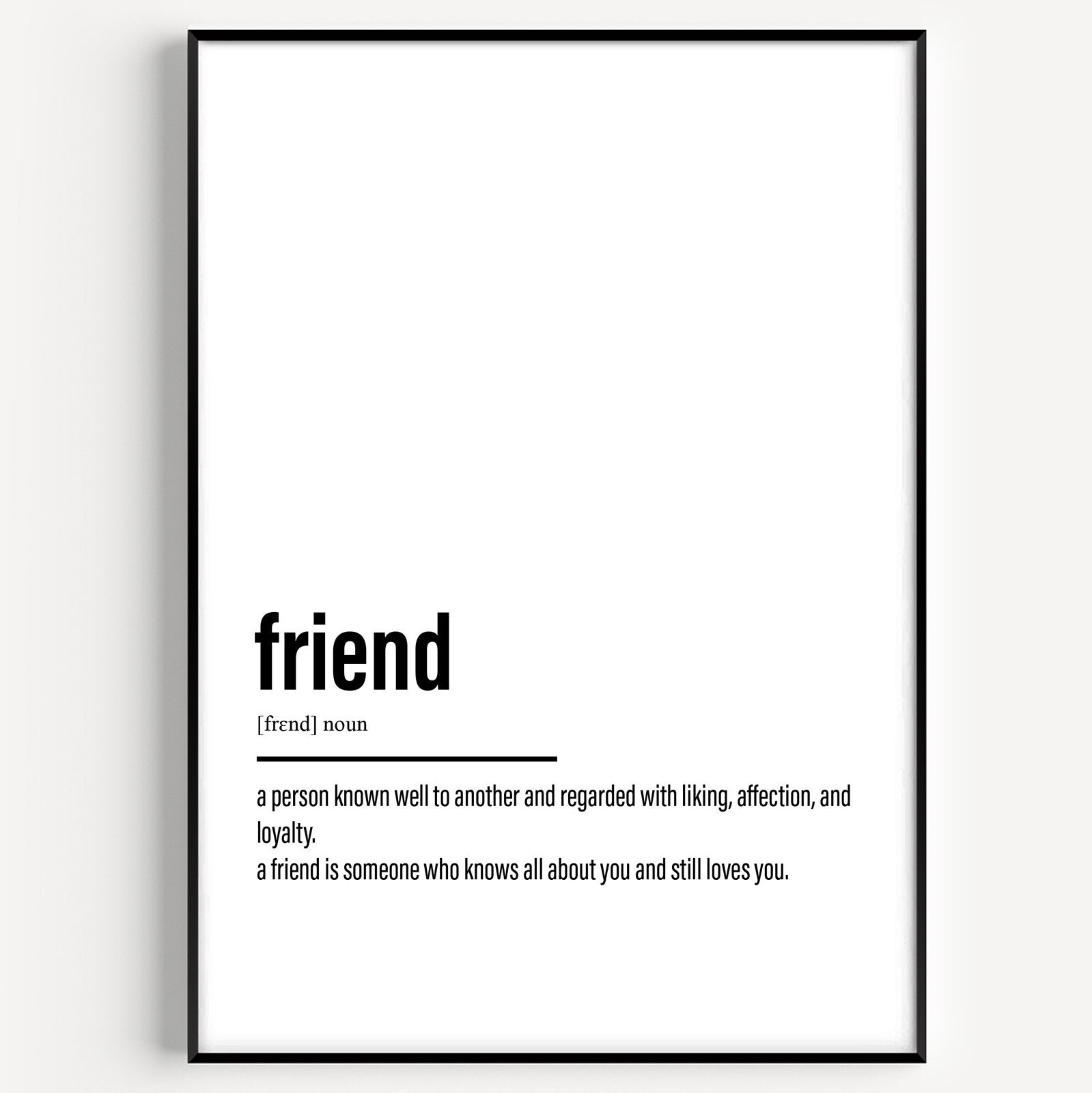 Friend Definition Print - Etsy