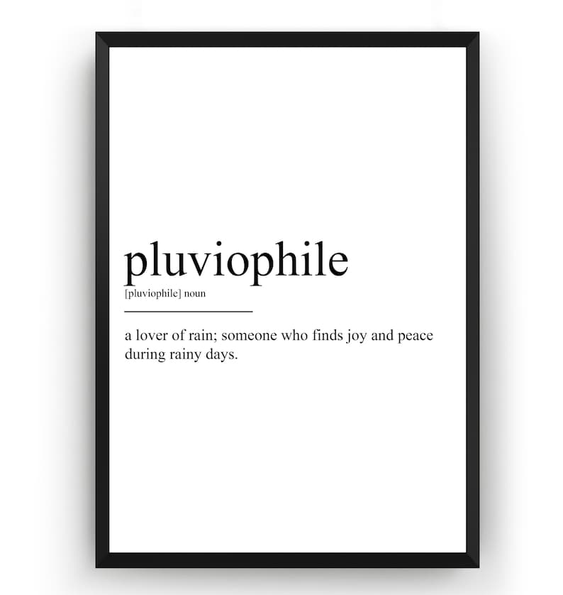 Pluviophile Definition Print Version 2 Etsy