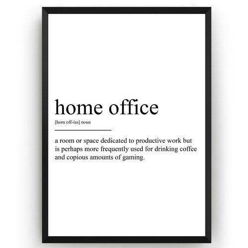 Home Office Definition Print Etsy UK
