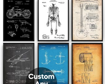 Custom Patent Print: Vintage Blueprint Wall Art, Unframed