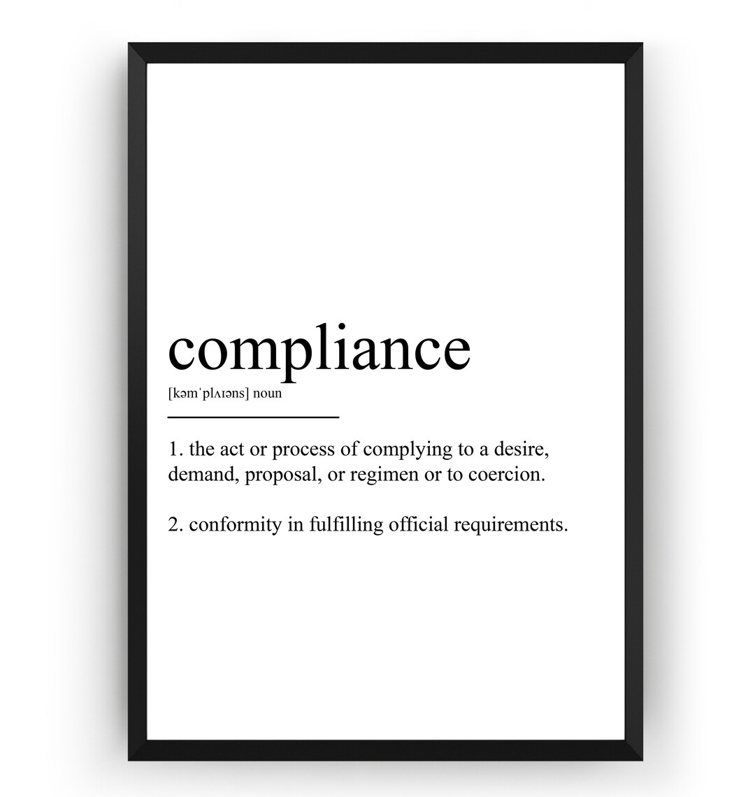 Compliance Definition Print Etsy