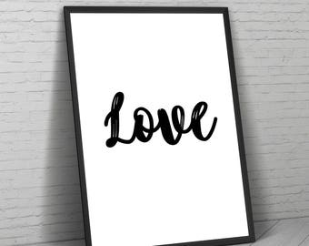 Love Typografie Kunstdruck: Modernes Wohndekor