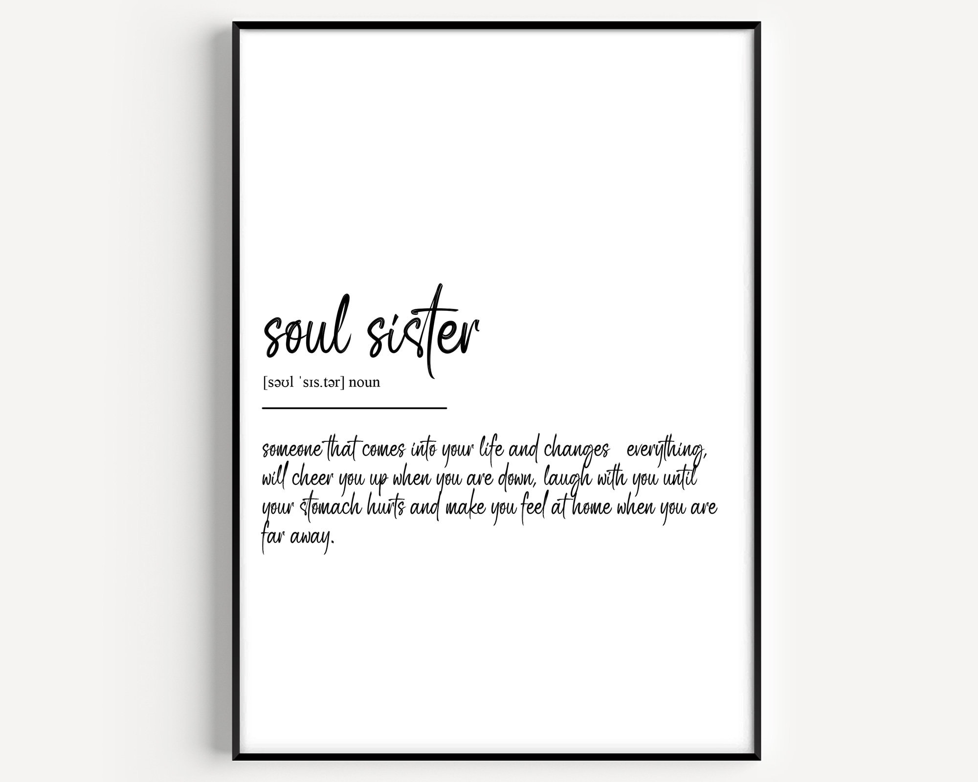 Soul Sister Definition Print - Etsy