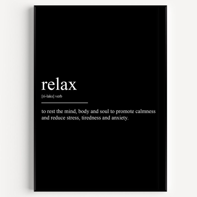 Relax Definition Print - Etsy