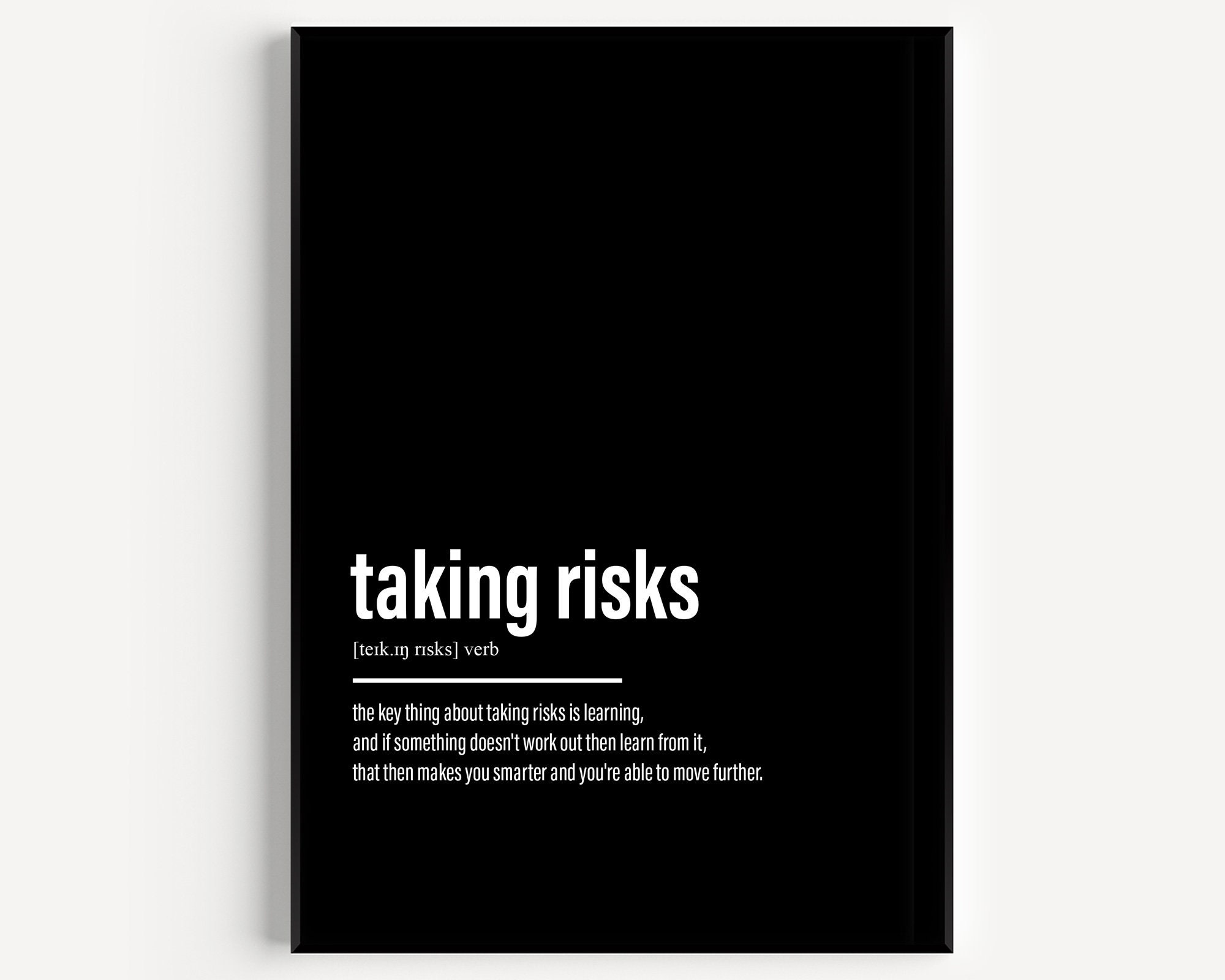 Taking Risks Definition Print - Etsy