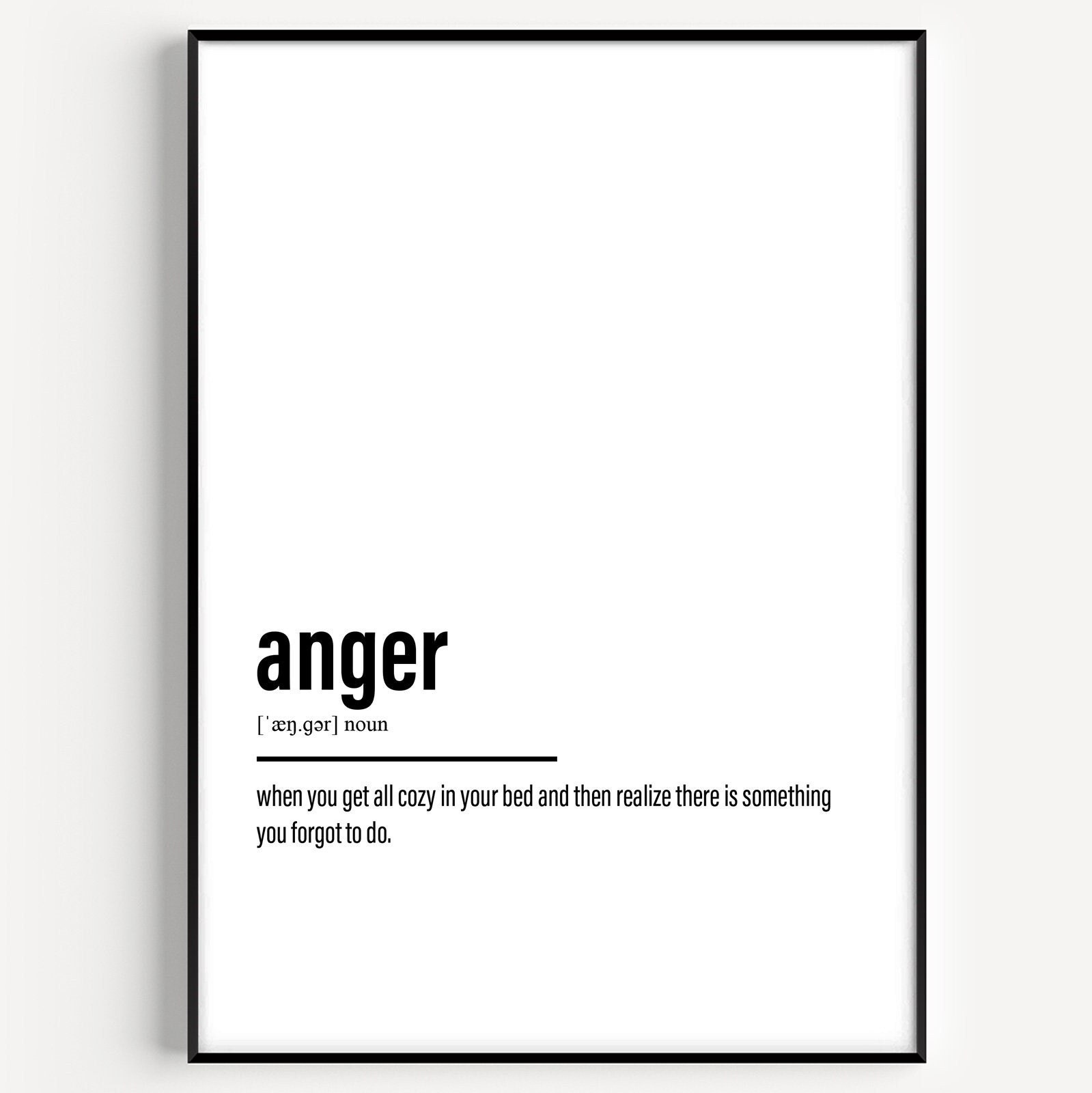  Rage Quit Definition Print Rage Quit Definition Poster Posters  for Room Aesthetic 12x18inch-Wooden Framed : 居家與廚房