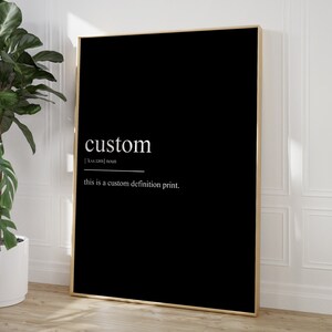 Custom Definition Print, Personalised Dictionary Wall Art, Typography ...