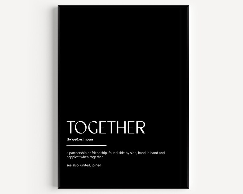 Together Definition Print - Etsy