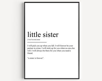 Little Sister Definition Print