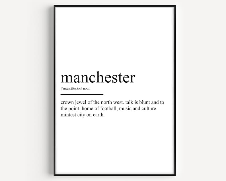 Manchester Definition Manchester Definition Print - Etsy