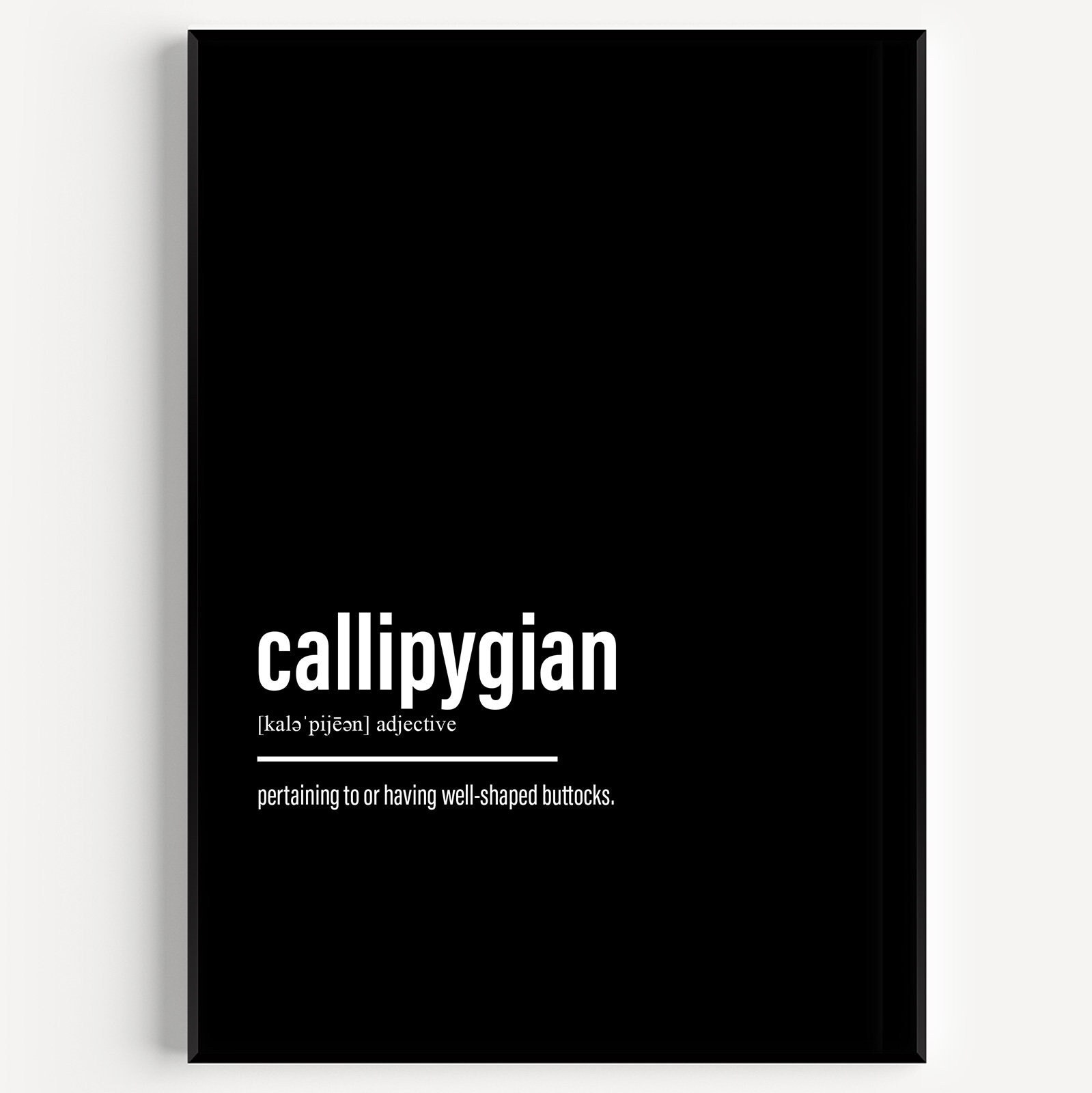 Typo Art wall art - 'Callipygian