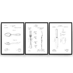 Kitchen Patent Prints - Decor Wall Art Poster Blueprint Gifts