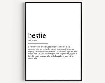 Bestie Definition Print