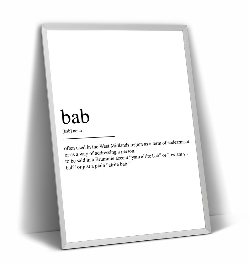 Bab Definition Print Etsy