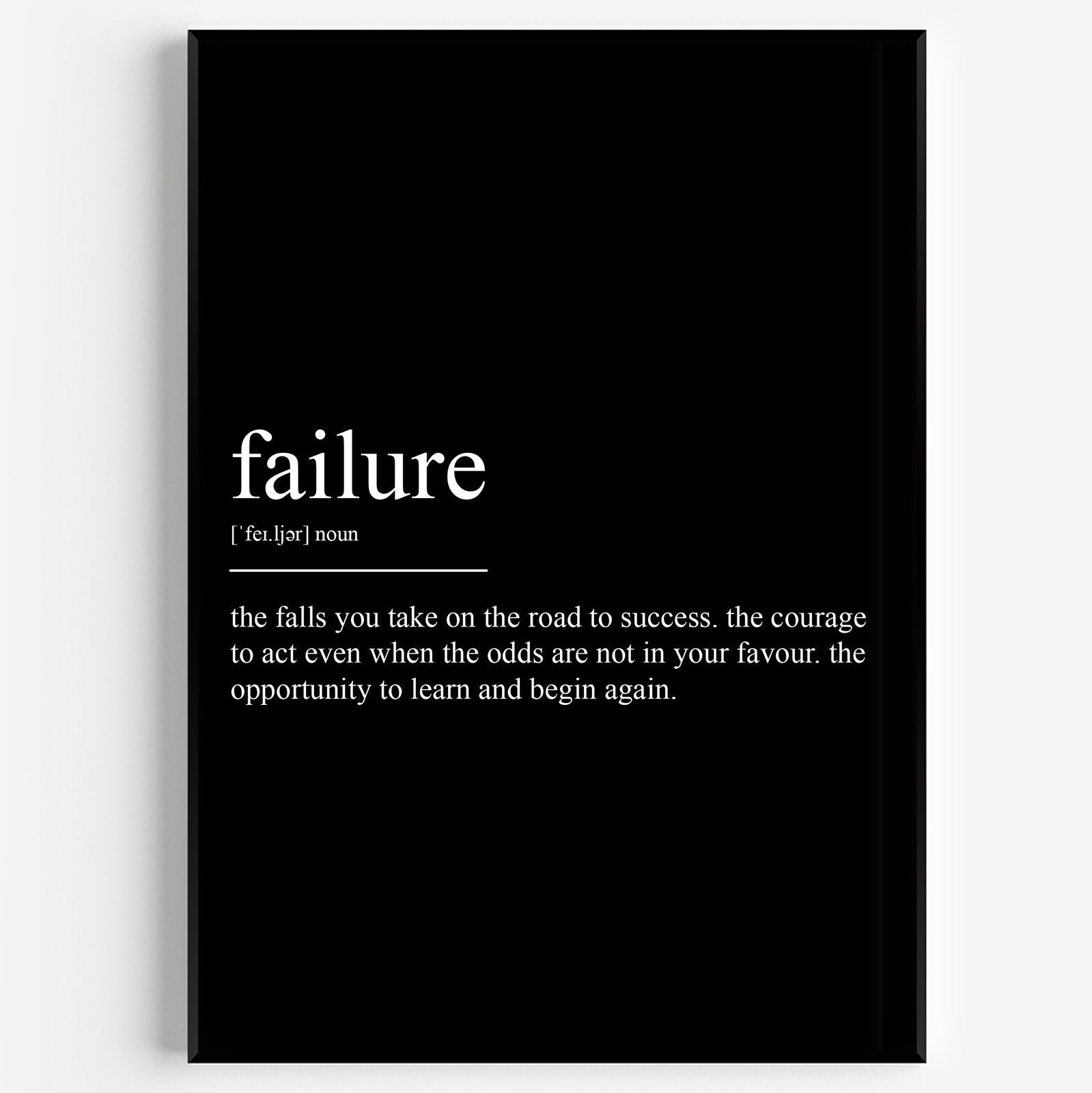 Defining Failure Failure Definition Print - Etsy