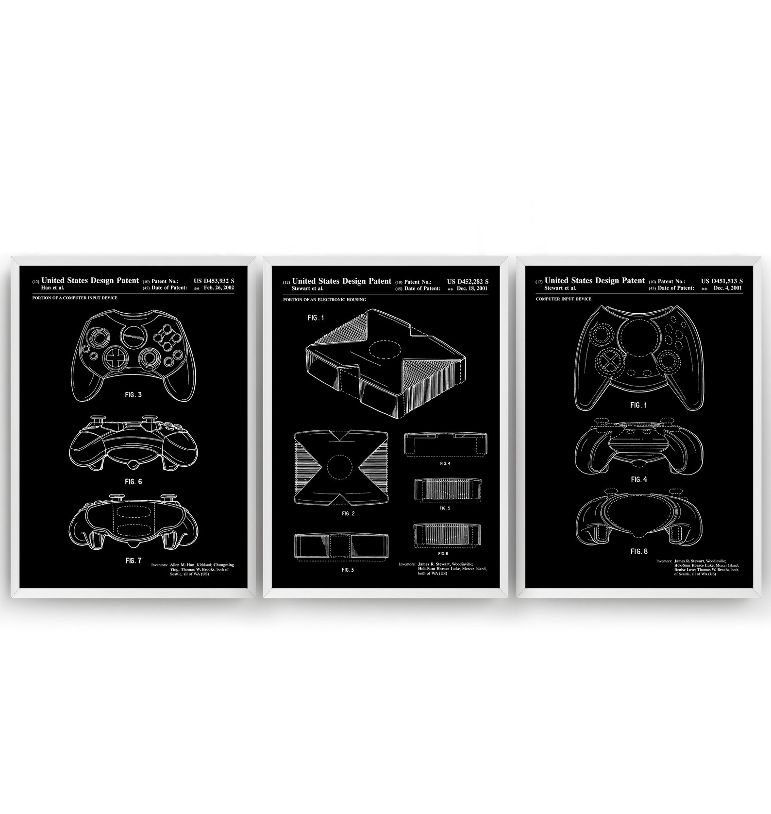 First Xbox Set Of 3 Patent Prints Gaming Patent Wall Art Etsy