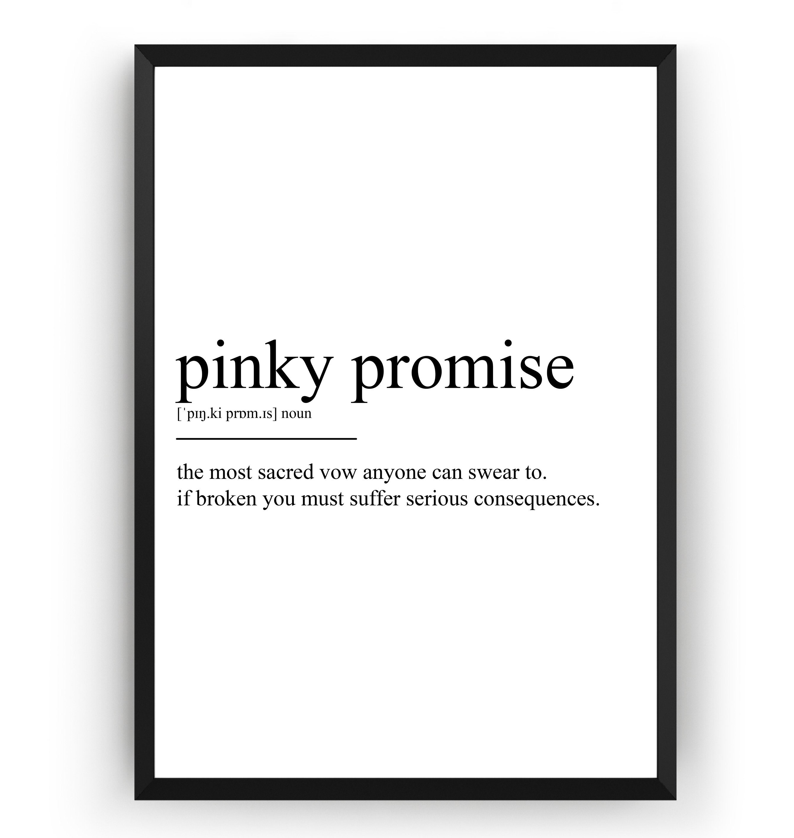 Pinky Promise Definition Print Etsy