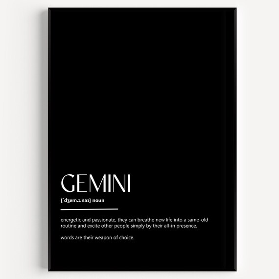 Gemini Definition Print - Etsy Finland