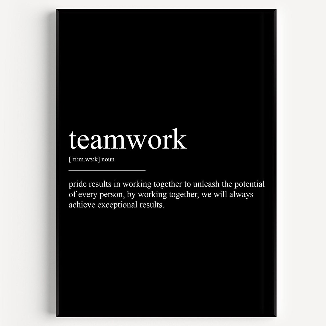 Teamwork Definition Sign Teamwork Definition Print - Etsy