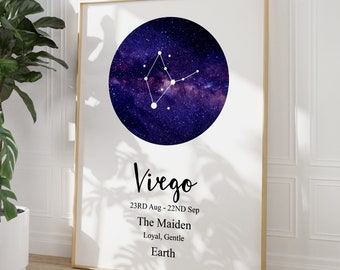 Virgo Zodiac Astrology Constellation Print