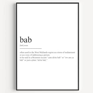 Bab Definition Print
