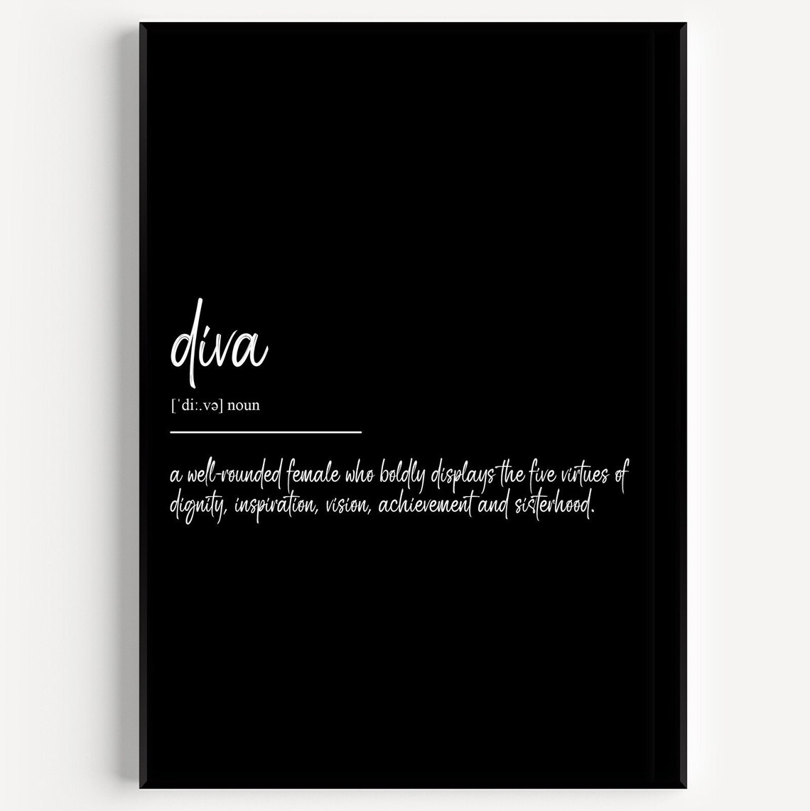 Diva Definition Print - Etsy