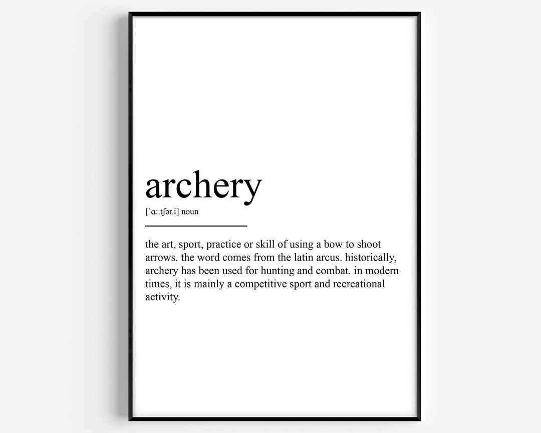 Archery Definition Print Etsy