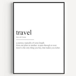 Travel Definition Print