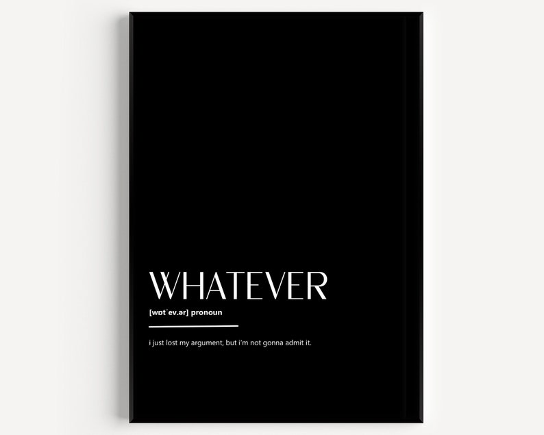 Whatever Definition Print - Etsy