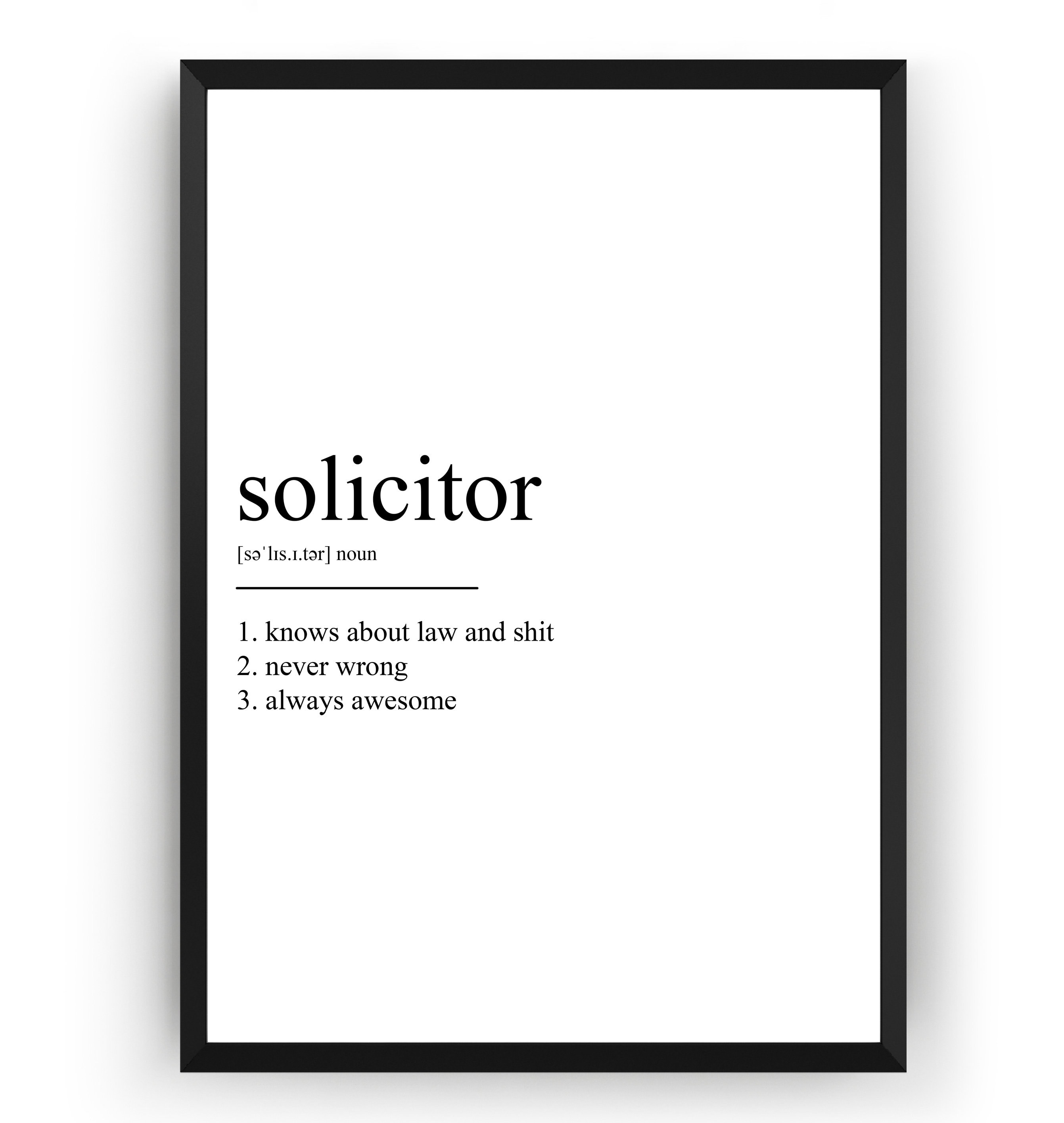 Solicitor Definition Print Version 2 Etsy