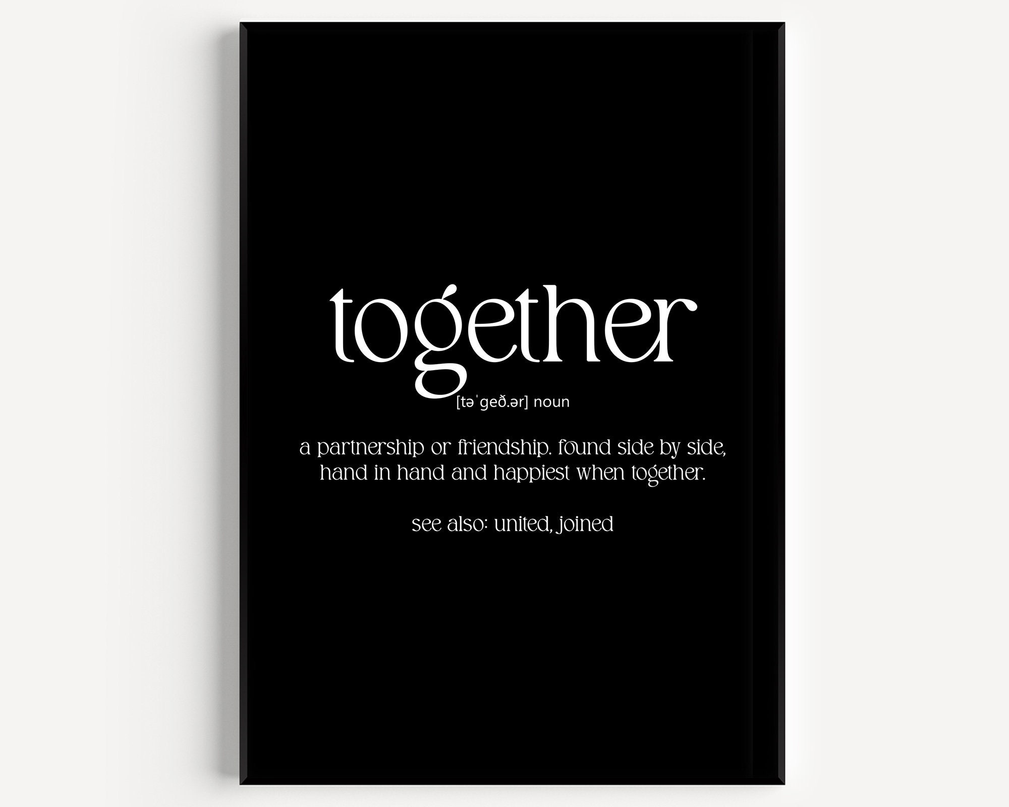 Together Definition Print - Etsy
