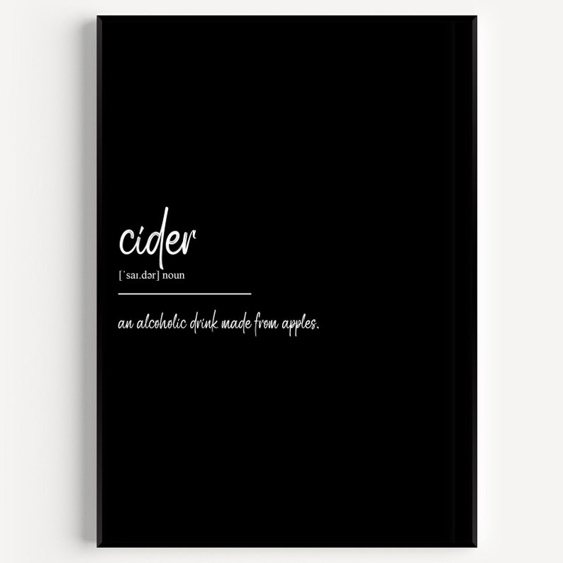 Cider Definition Print - Etsy UK