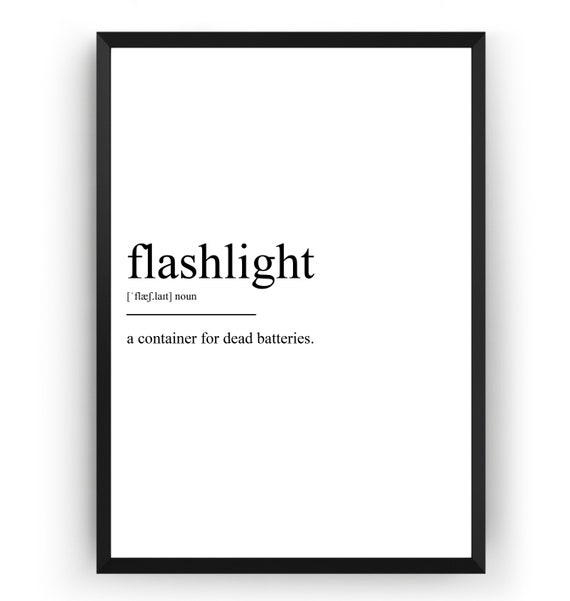 Flashlight Definition Print Etsy