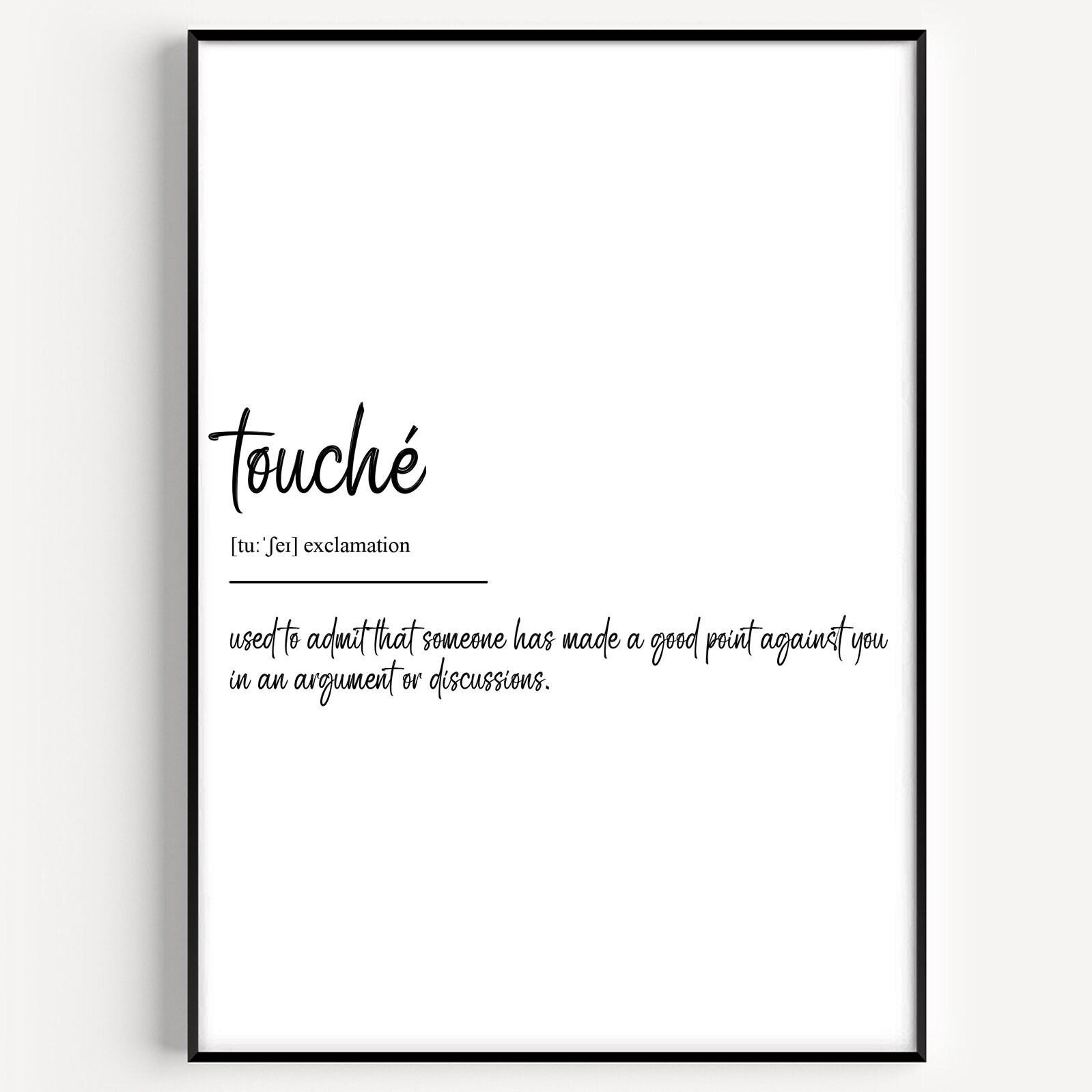 Touche Definition Print - Etsy, image size:1599x1600