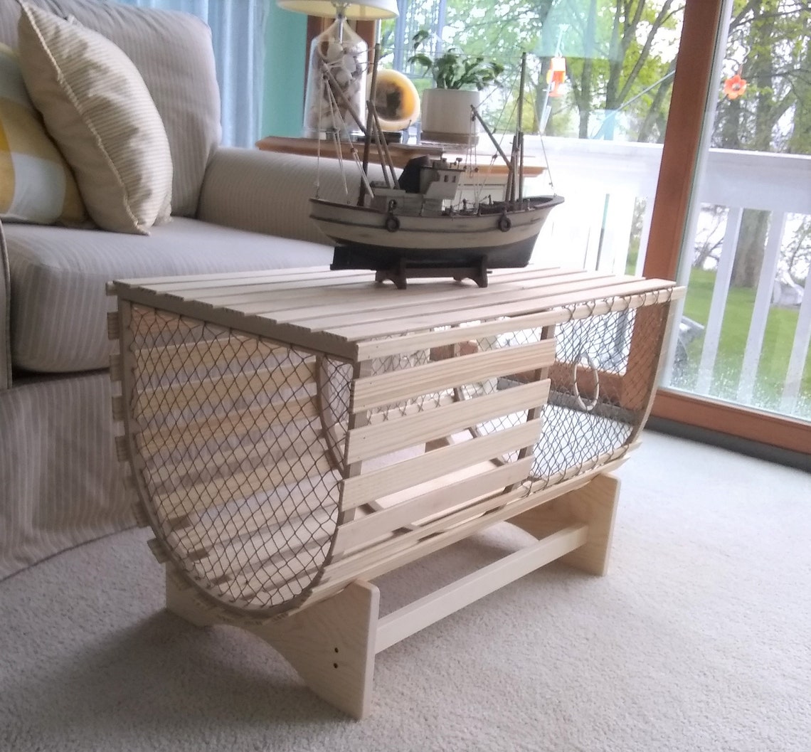 New Full Size Half Round Lobster Trap Coffee Table With Etsy