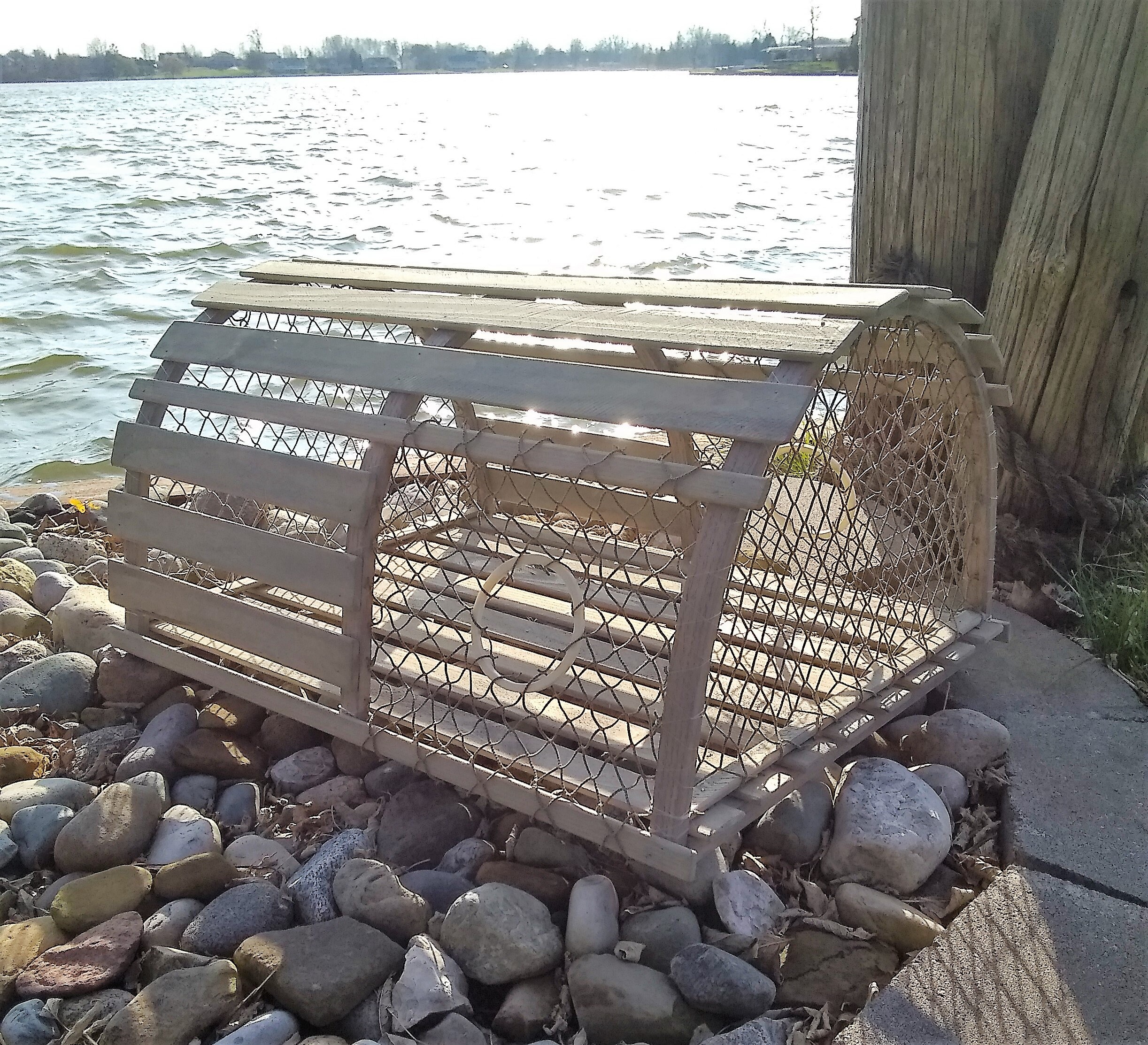 New Weathered Wooden Lobster Trap Hand Made Nautical Theme Etsy