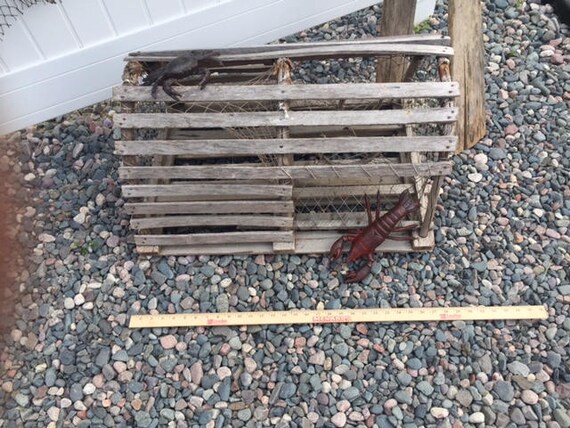 New Half Round Wooden Lobster Trap Handmade, Designed From 1960 Vintage  Cage, Nautical Theme, Landscape, Card Box, Wood End Table, Crab Trap -   Canada