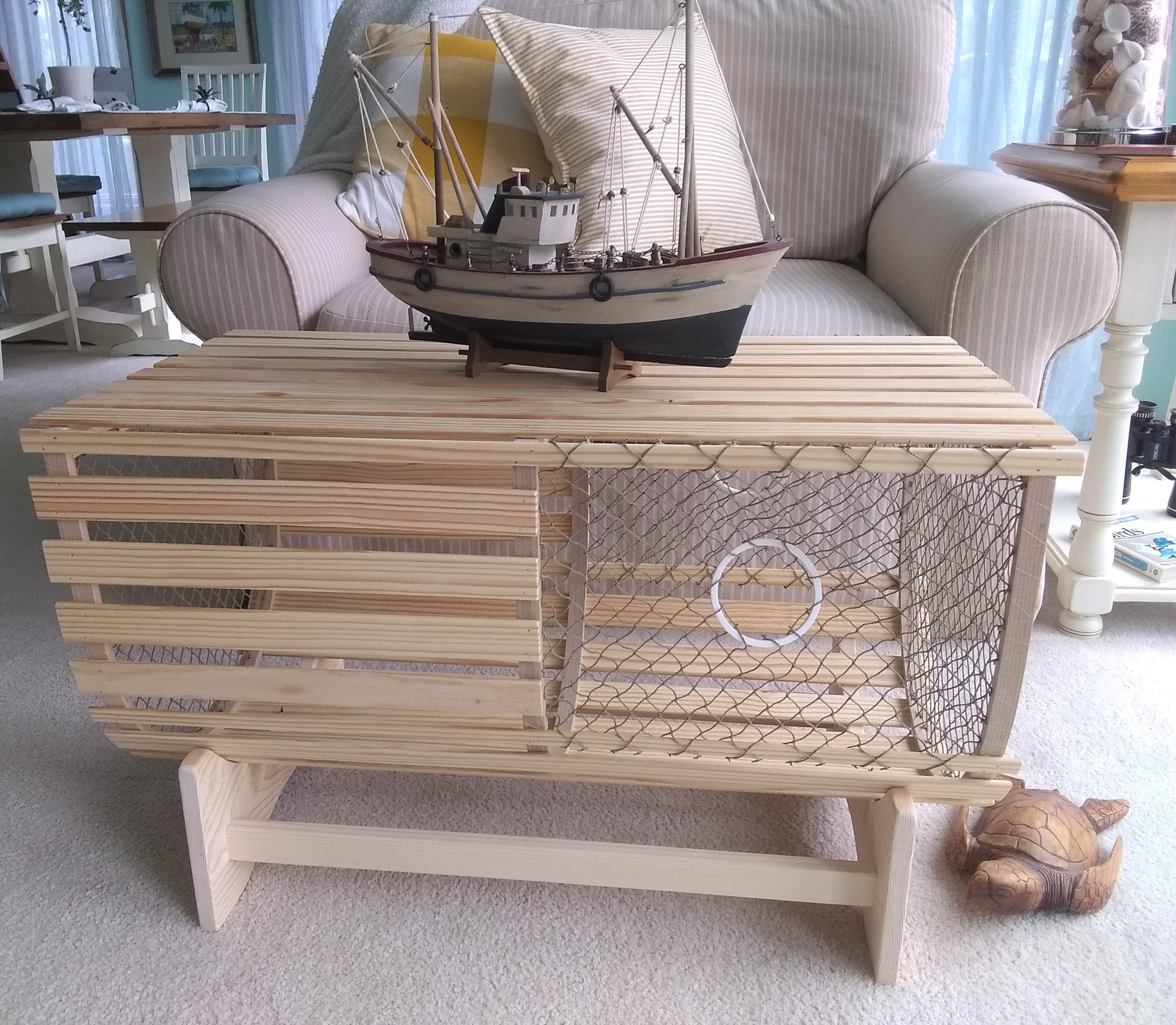 New Full Size Half Round Lobster Trap Coffee Table With Etsy