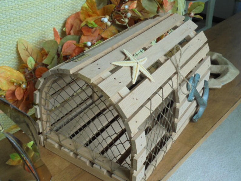 Nautical Wedding Wood Lobster Trap Gift Card Box Beach or Etsy