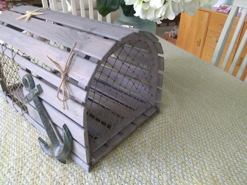 Weathered Wooden Wedding Lobster Trap Gift Card Box With Etsy