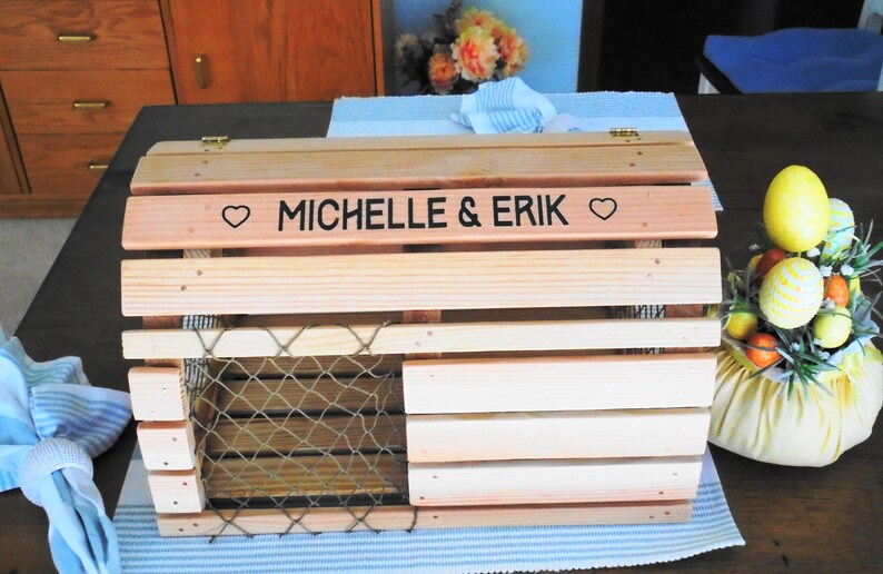 Nautical Wedding Wood Lobster Trap Gift Card Box Beach or Etsy