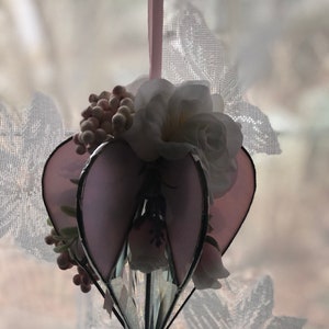3 d glas-in-lood roze hart