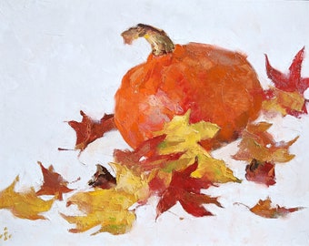 Original Alla Prima Still Life Oil Painting "Gifts of Autumn"