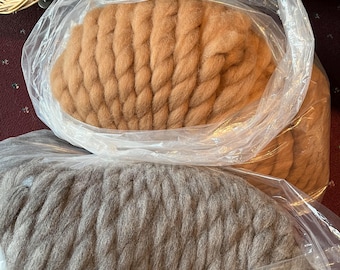 Huacaya Alpaca Roving - Silver Gray or Light Brown, Spinning Fiber