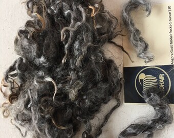 Mohair Charcoal Locks-Young Mohair 2 ounces/(60gm)