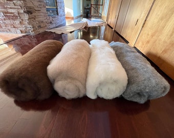 Alpaca Batt, Fawn, White, Gray, Brown 4 ounce