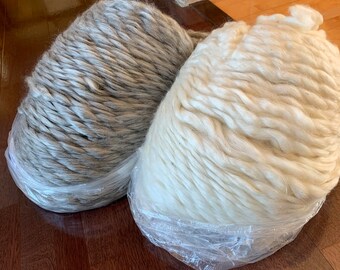 Mohair Roving in Natural White or Gray