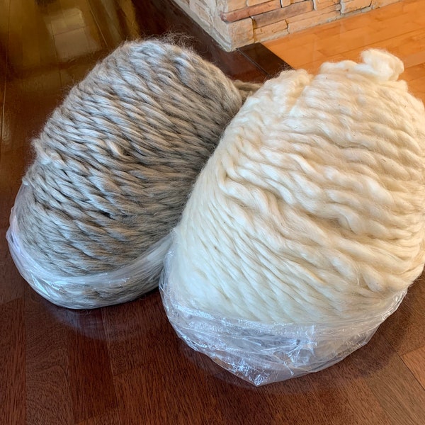 Mohair Roving in Natural White or Gray