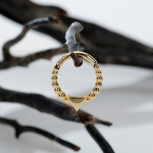 Cartilage Earring 14k Solid Gold Nose Ring Nose Hoop Helix Piercing Daith Septum Clicker