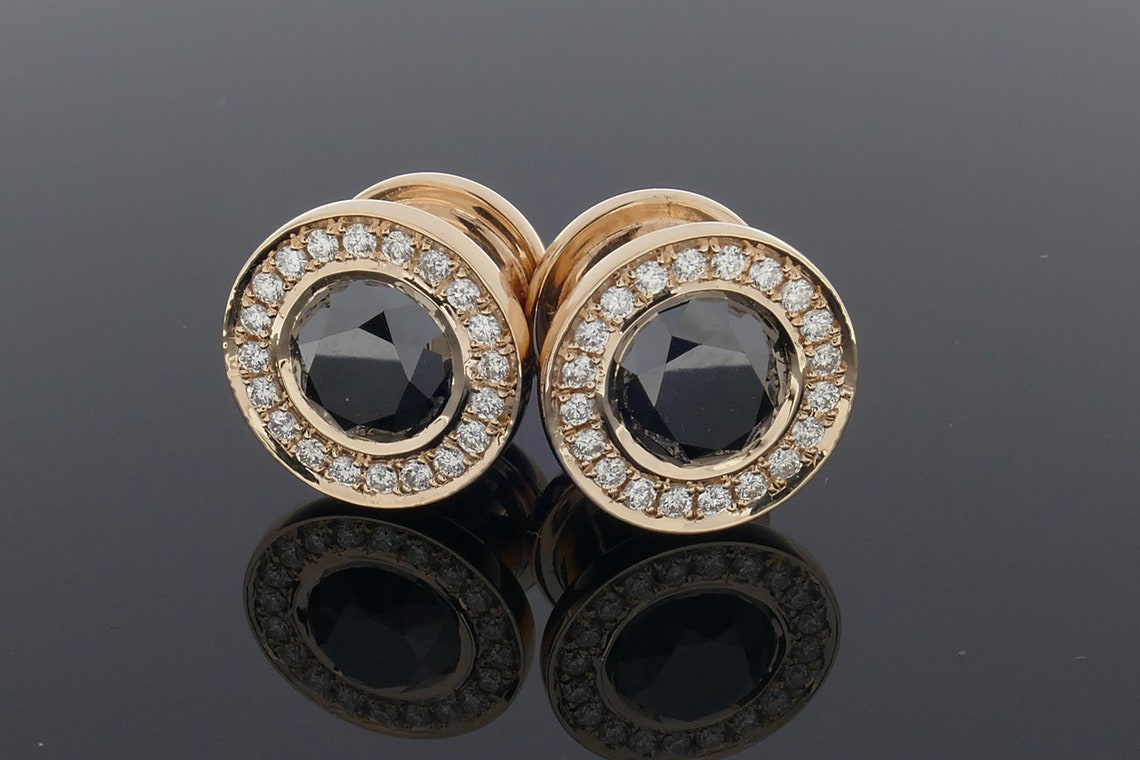 Ear Gauges Solid Gold 10mm Earlest Jewelry 14k Plugs Etsy